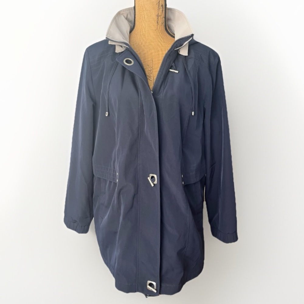 Fleet Street All Season Jacket Water Resistant Utility Navy Adjustable Side XL